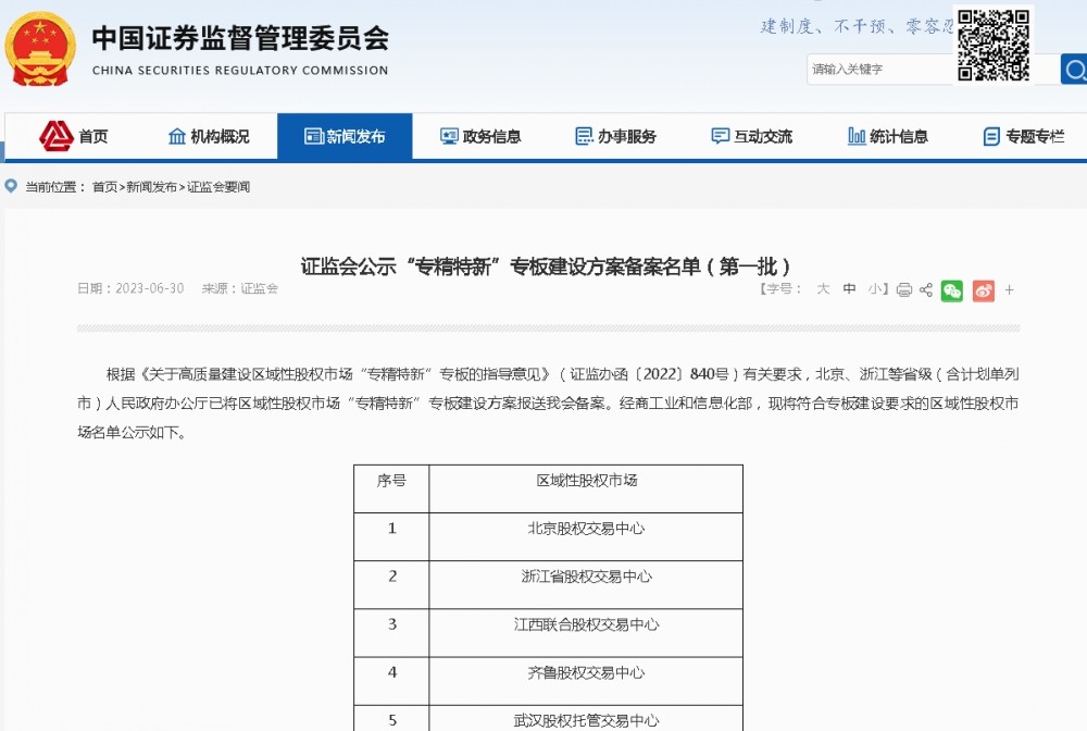 齊魯股交入選“專精特新”專板建設(shè)方案備案名單（第一批）